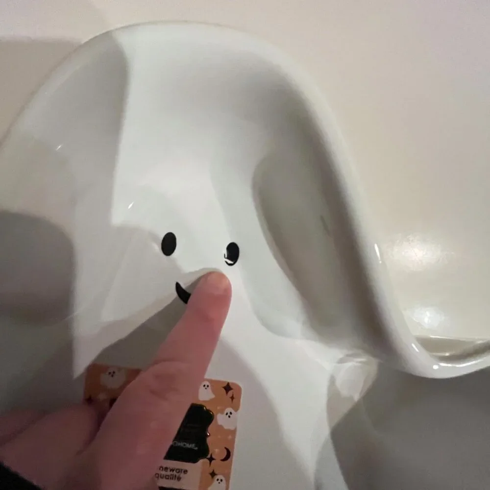 Ceramic Ghost Baking Dish Halloween Decor‎  (new / holiday / x)